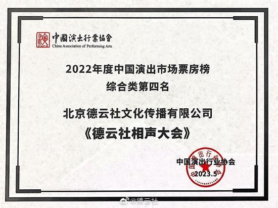 《德云社相声大会》获票房第四 郭德纲发文表感谢