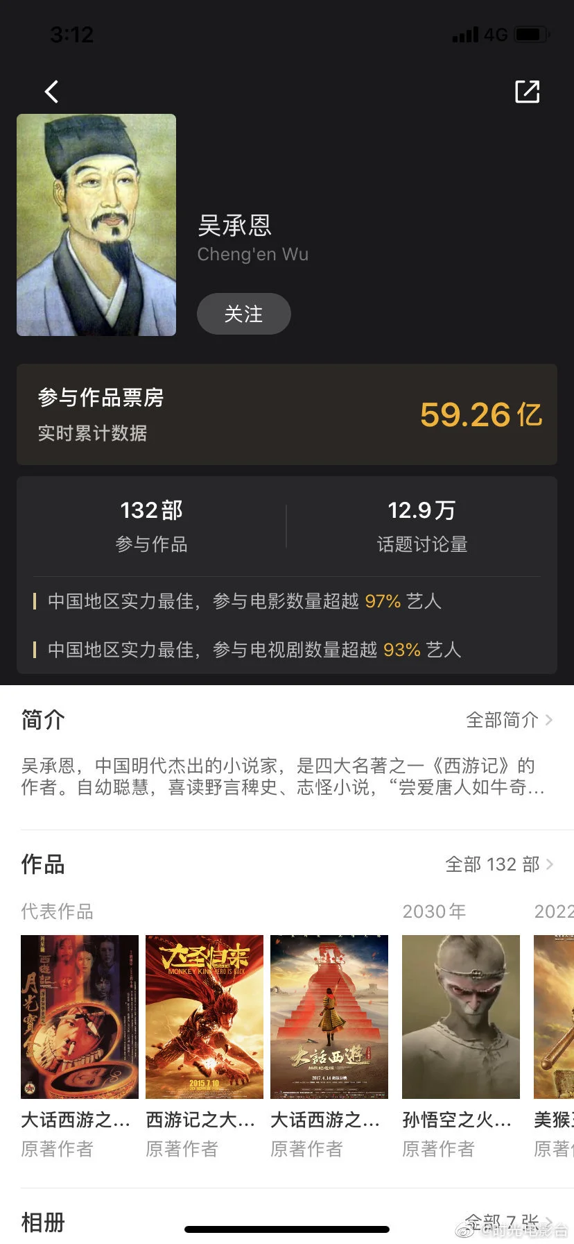 吴承恩作品票房超59亿，网友：这是真顶流