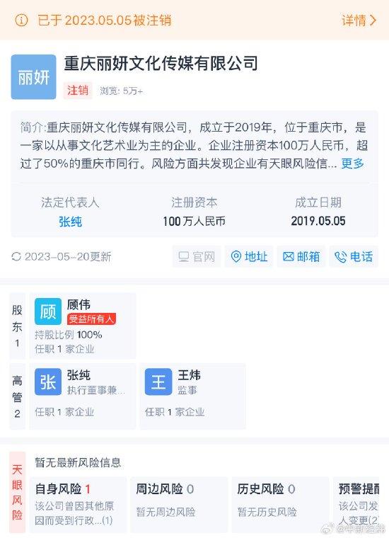 盘点袁冰妍资本版图 其名下企业均已注销