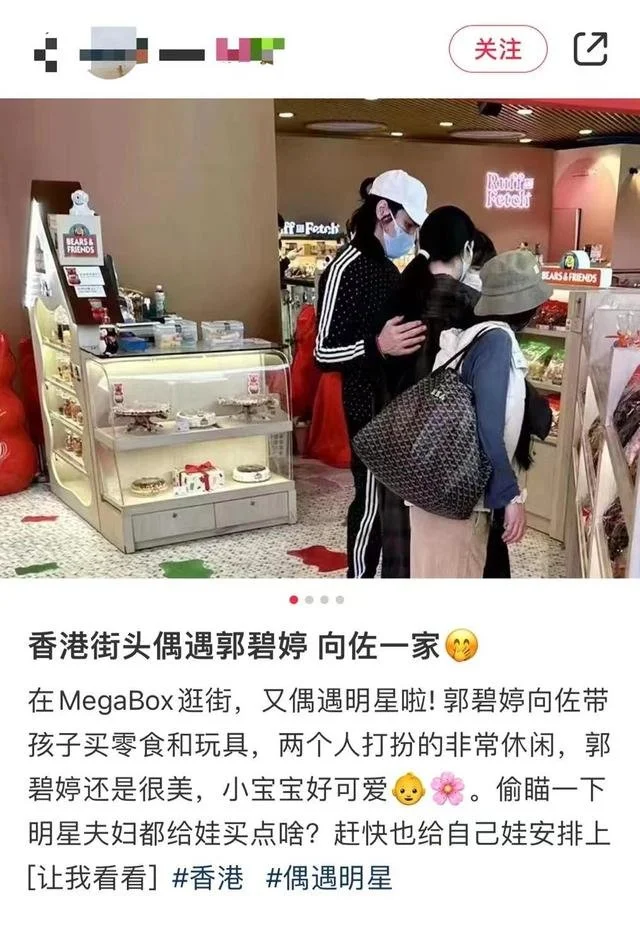 传郭碧婷赴港办离婚手续 网友偶遇其与向佐带宝宝逛街